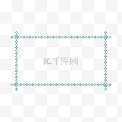 蓝绿色中式花纹边框