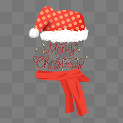 红色圣诞装饰帽子围巾