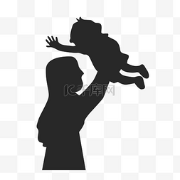 抱着孩子的母亲图片_母亲抱起孩子的剪影