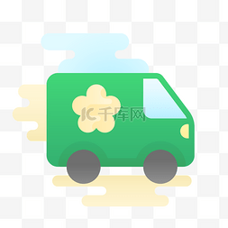 公司搬家图片_绿色的货车免抠图