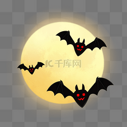 万圣节月亮蝙蝠