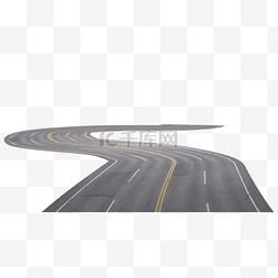 路面凹陷图片_弯曲的写实路面
