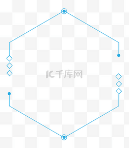 蓝色圆点图片_六边形极简风几何边框