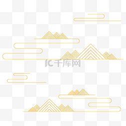 图片_中式金色山峦祥云素材