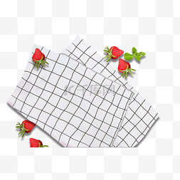 餐桌布格子布图片_桌布和草莓
