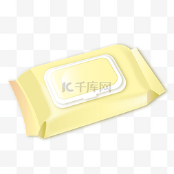 黄色包装湿巾