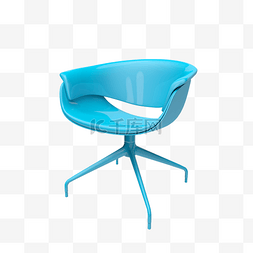 家居电商海报图片_立体蓝色C4D亮面椅子装饰