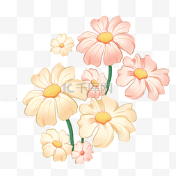花卉植物图片_创意手绘合成鲜艳的花卉植物