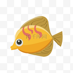 黄色的海洋图片_可爱的黄色小鱼插画