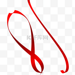 红色飘荡丝带绸带