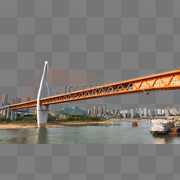 大桥线稿图片_远观重庆千厮门大桥