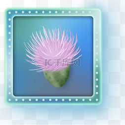 花卉按钮图片_粉色花朵立体图标