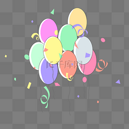 生日快乐图片_彩色气球装饰