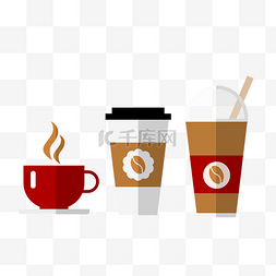 咖啡和奶溅起图片_扁平咖啡杯