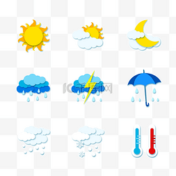天气预报图片_天气预报剪纸图标矢量图