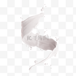 白色液体流体图片_螺旋牛奶液体3d元素