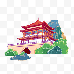 旅游微紫logo图片_西安旅游景点鼓楼