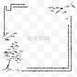 古风花草边框图片_古风中国风古典水墨边框