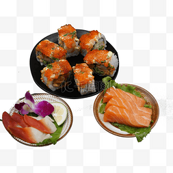 绿色的桔子图片_新鲜的寿司和三文鱼免抠图