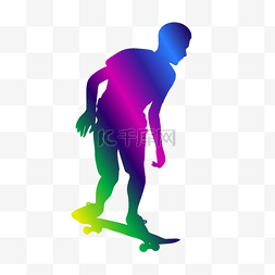滑板剪影运动图片_星光滑板人物运动剪影
