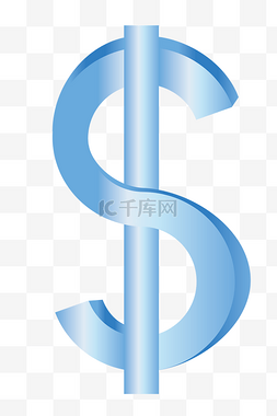 立体金钱符号图片_蓝色钱币符号