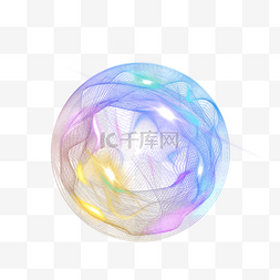 抽象彩虹色图片_发光球体抽象光效果装饰