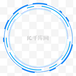 通用素材图片_蓝色科技通用圆圈边框