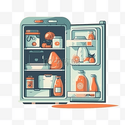 冰箱图片_一个冰箱卡通素材