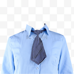 女式西服正装蓝衬衫领巾
