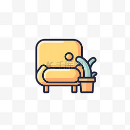 黄色公司商务座椅icon