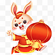 兔年兔子红灯笼新春喜庆生肖形象
