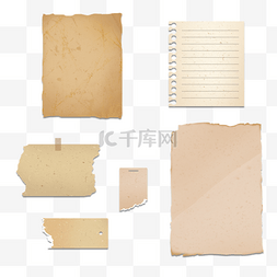 泛黄信件图片_折痕牛皮纸复古剪贴簿撕碎的纸