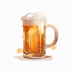 啤酒图片_夏季手绘啤酒扎啤