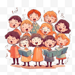 儿童图片_卡通音乐儿童合唱团