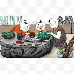 端午节红豆粽子图片_中国风端午节包粽子