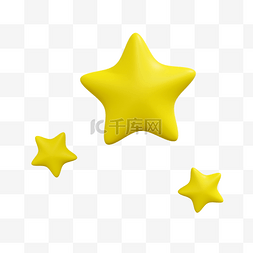 黄色星星图片_3DC4D立体金色星星