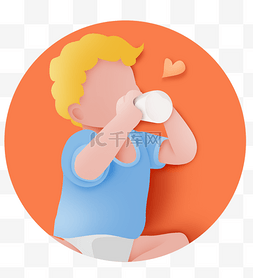 婴儿喝牛奶图片_喝牛奶饮料食物人物