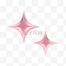 3d立体金属图片_3D金属贴纸香槟粉色小星星