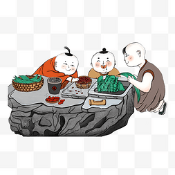 中国风端午节包粽子