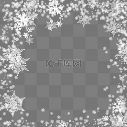 雪边框雪边框图片_圣诞圣诞节雪花雪框边框方形结晶
