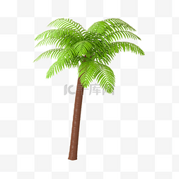 绿色3D夏天夏季椰子树椰树木树植
