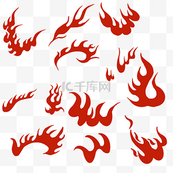 红色火焰火苗火纹中国风古代套图