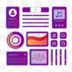 网络ui图片_用户界面手机界面紫色体验图标