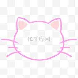 萌萌猫图片_可爱蜡笔猫头贴纸