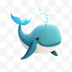 鲸鱼卡通插画图片_卡通手绘海洋动物鲸鱼