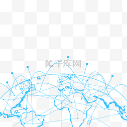 双支架眼镜图片_科技地球线条元宇宙蓝色互联网