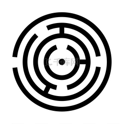 圆形迷宫或迷宫是黑色图标。