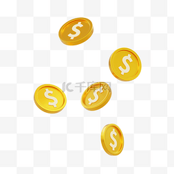 金币钱袋图片_3D立体C4D金融金币