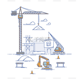 工地导路牌图片_工地基建建筑设施建设工程