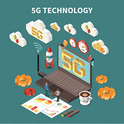 路由器矢量图图片_3d 笔记本电脑与 5g 互联网技术等